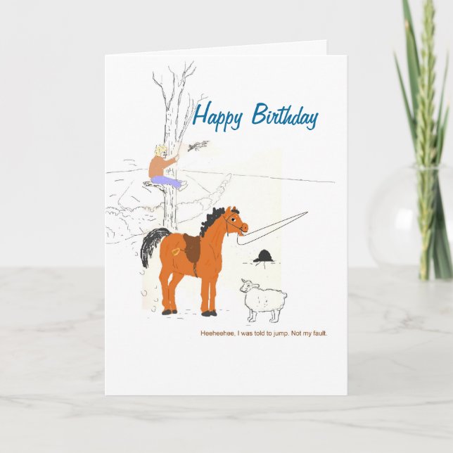 Horsey Joke Birthday Card Kort (Framsida)