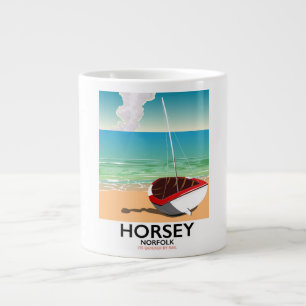 Horsey Norfolk Beach-reseaffisch Jumbo Mugg