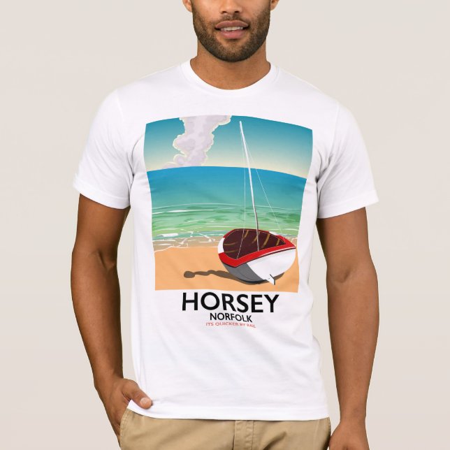 Horsey Norfolk Beach-resemalja T Shirt (Framsida)