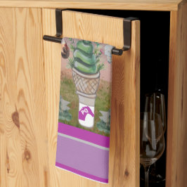 Horsey prairie Queen, söt kon av gräs och thist Kökshandduk