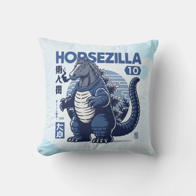 Horsezilla Shirt | Giant Monster Horse Art | Epic  Kudde (Framsida)
