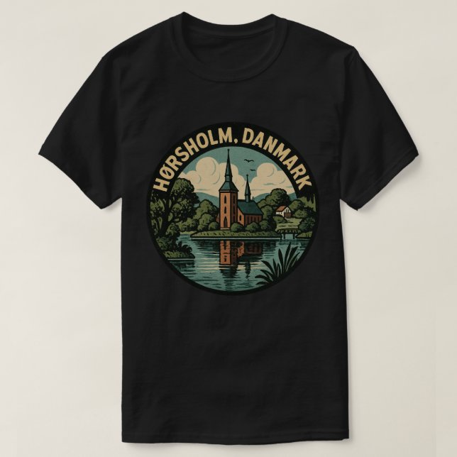 Hørsholm Danmark Kyrka T Shirt (Design framsida)