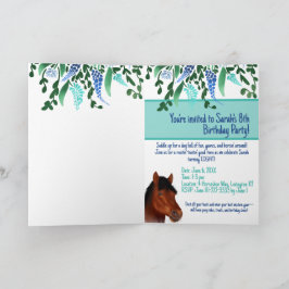 Horsing Around Flower Älskare Brown Horse Inbjudan