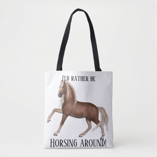 Horsing Around (ljusbakgrund) Tygkasse (Framsida)