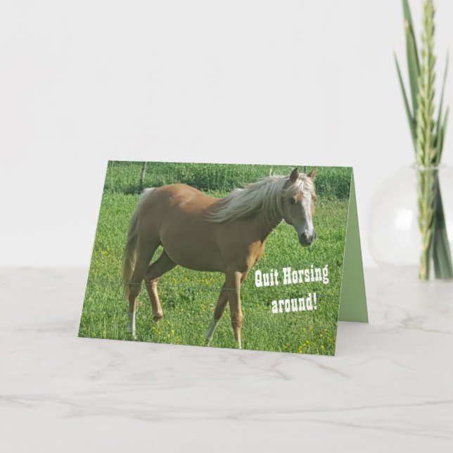 Horsing ett rundafödelsedagkort kort (Framsida)
