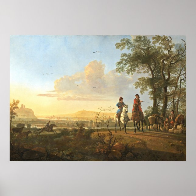 Horsperma & Herdsmen - Aelbert Cuyp Fine Art Poste Poster (Framsidan)