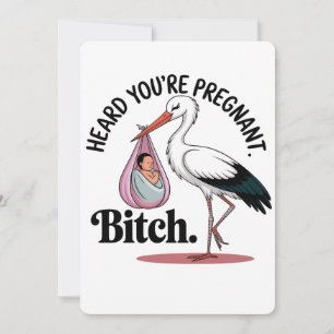 Hört att du är gravid rolig stork graviditet baby inbjudningar