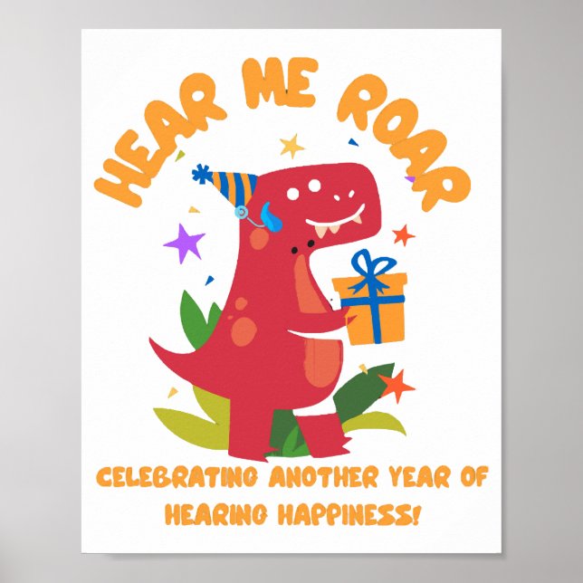 Hört mig, Roar Cochlear Implantat Förhör Födelseda Poster (Framsidan)