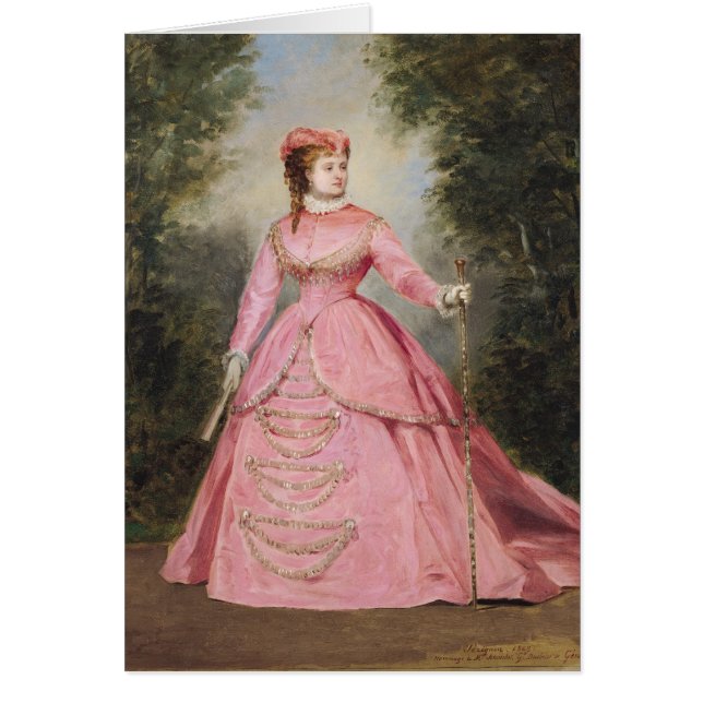 Hortense Schneider 1868 Hälsningskort (Framsidan)