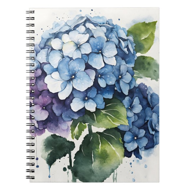 Hortensia - Akvarellblommor Anteckningsbok (Framsidan)