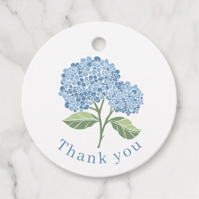 Hortensia Blå Gåvor Etiketter (Framsida)