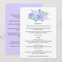 Hortensia Blå och Ljust Lavendel Bröllop Meny