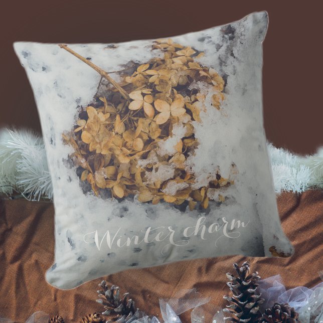 Hortensia-blomman på snö kudde (Skapare uppladdad)