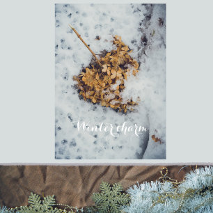 Hortensia-blomman på snö poster