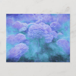 Hortensia Blommig Chic Lila Turkos Vintage Vykort