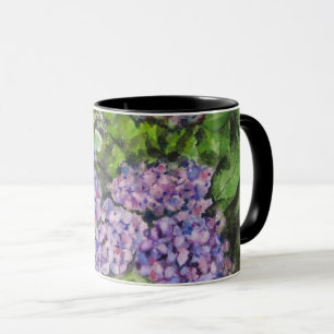 Hortensia blommor mugg