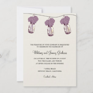 Hortensia & bröllopsreception i masonka inbjudningar