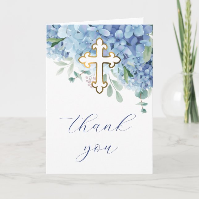 Hortensia Holy Cross religiöst tackkort Kort (Framsida)