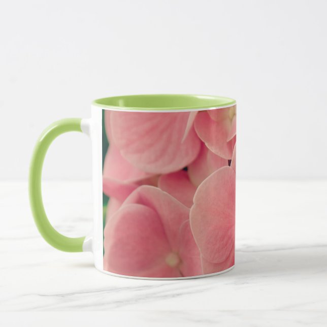 Hortensia Hydrangea rosa pastellblommor blomster Mugg (Vänster)