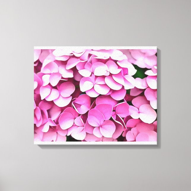 Hortensia Rosa Petals Artistic Abstrakt Canvastryck (Framsida)