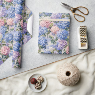 Hortensia Trädgårds Inpackningspapper Presentpapper