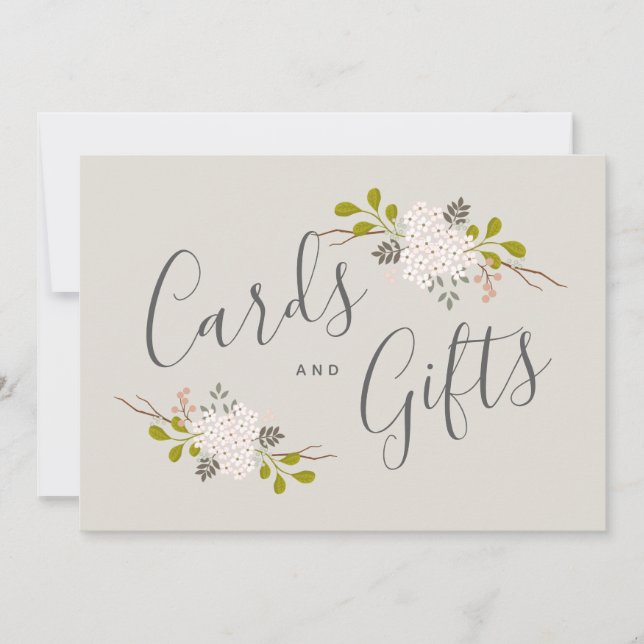 Hortensiablommor Botanisk bröllopspresent Bordssky Inbjudningar (Framsida)