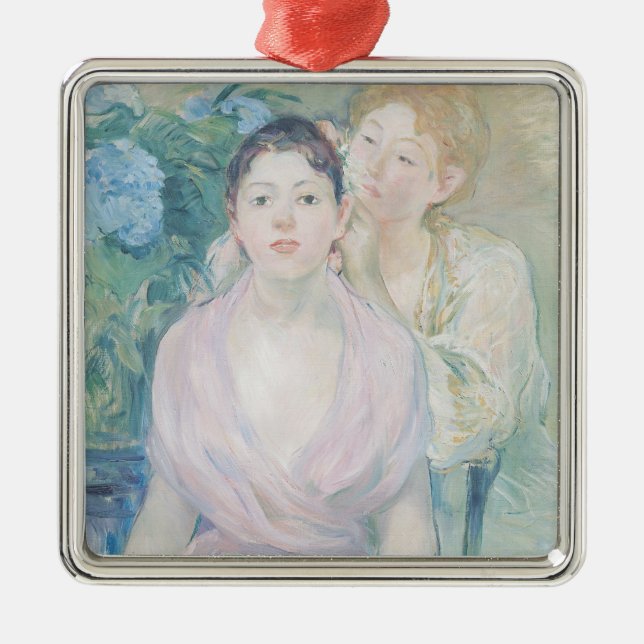 Hortensiaen eller de två systrarna, 1894 julgransprydnad metall (Framsidan)