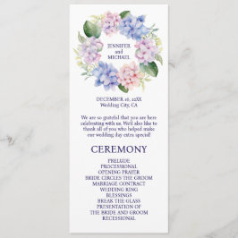 Hortensiavårblommor bröllopsprogram program