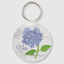 Hortensie, personalisiert Nyckelring