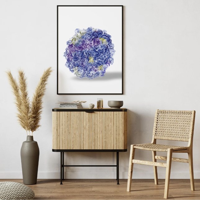 Hortensior i akvarell - Blommig konsttryck Poster (Skapare uppladdad)