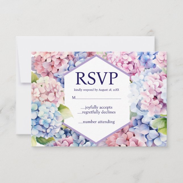 Hortensior Vårblommor RSVP-kort OSA Kort (Framsida)