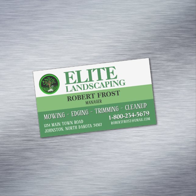 Horticulture Lawn Business Magnetiska Visitkort (In Situ)