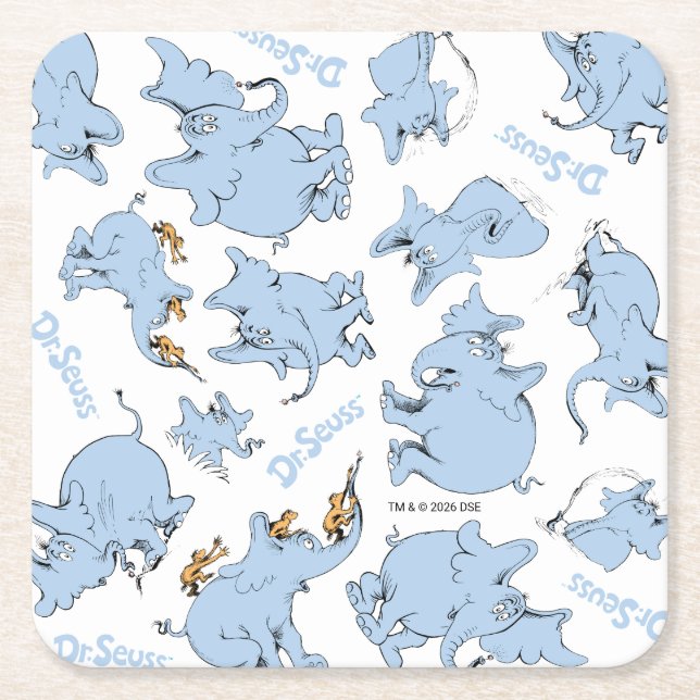 Horton Hears A Who Apa Mönster Underlägg Papper Kvadrat (Framsidan)