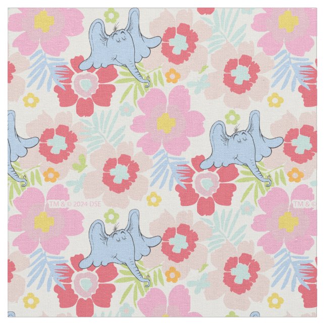 Horton Hears A WHO | Pastel Flower Mönster Tyg (Närbild)