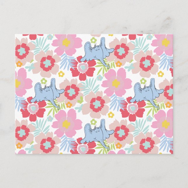 Horton Hears A Who | Pastell blomster mönster Vykort (Framsida)