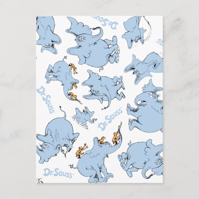 Horton Hör en Vem Nöt Munk Mönster Vykort (Framsida)