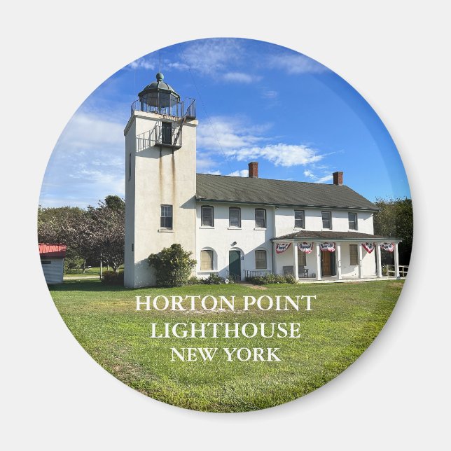 Horton Point fyr, New York Round Magnet (Framsidan)
