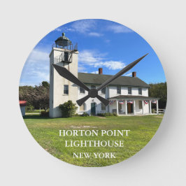 Horton Point Lighthouse, New York Round Clock Rund Klocka
