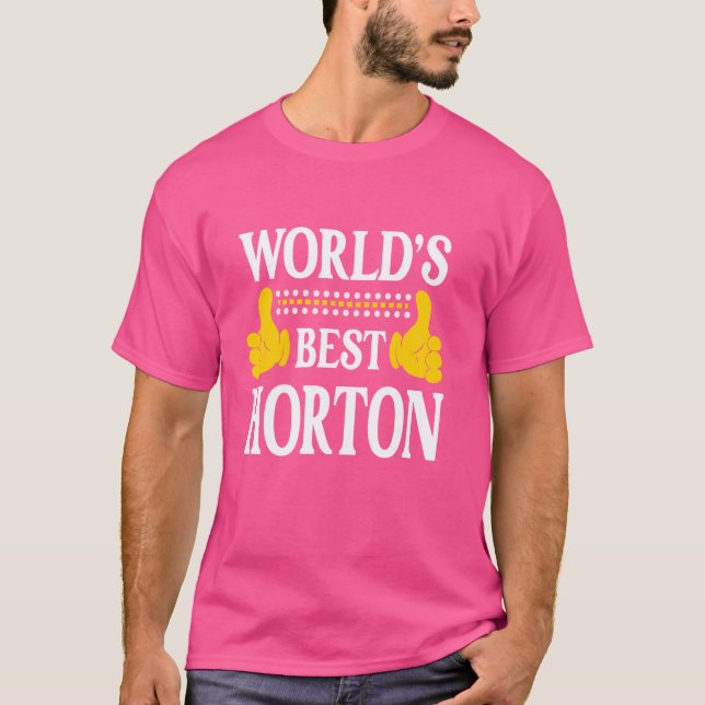 Horton Surname Team Family Efternamn World's Best T Shirt (Framsida)