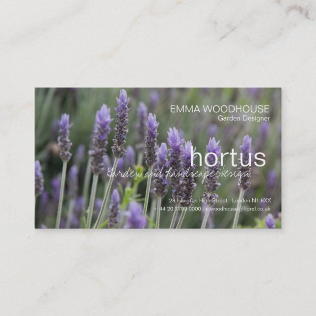 Hortus - Affärskortet Lavendar Visitkort (Framsida)