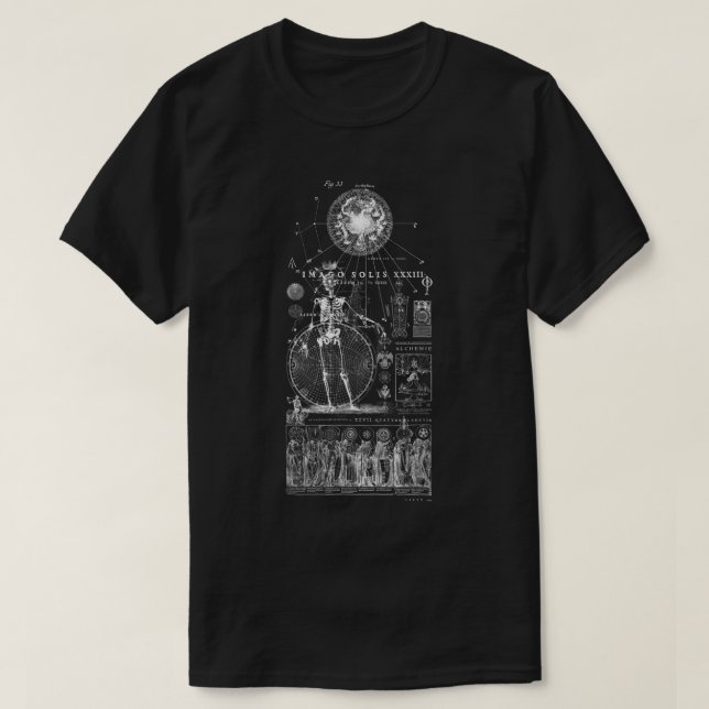 HORUS - Amun Ra - Solar - Sol gud Alchemy - Occult T Shirt (Design framsida)