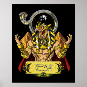 Horus Egyptian Gud Ra Pyramids Ancient Mythology Poster