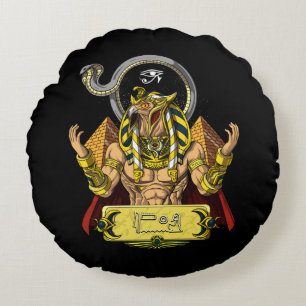 Horus Egyptian Gud Ra Pyramids Ancient Mythology Rund Kudde