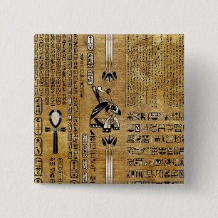 Horus - Egyptian Hor- Guld och Pearl Knapp