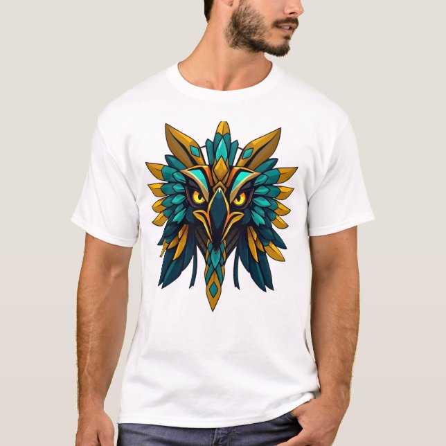 Horus Falcon God Ansikte Illustration T Shirt (Framsida)