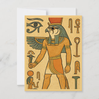 Horus Falcon Gud Ancient Egyptian Postcard Vykort