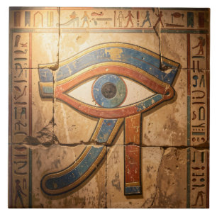 Horus öga med hieroglyfer egyptisk andlighet  kakelplatta
