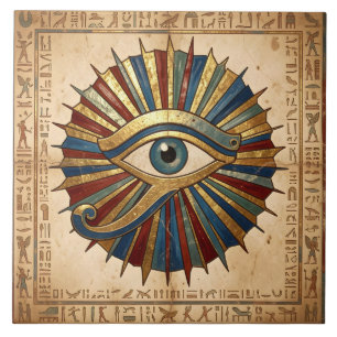 Horus öga med hieroglyfer egyptisk andlighet kakelplatta