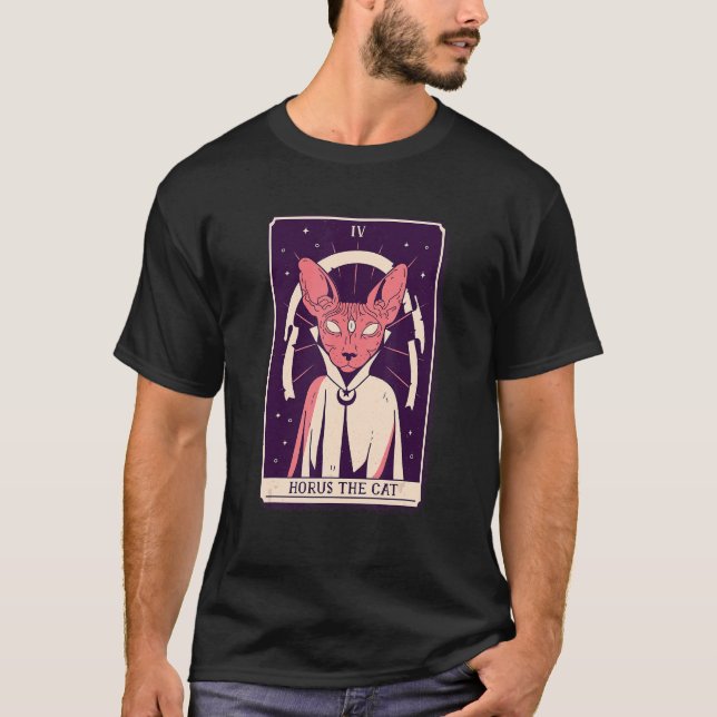 Horus The Cat Tarotkort T Shirt (Framsida)