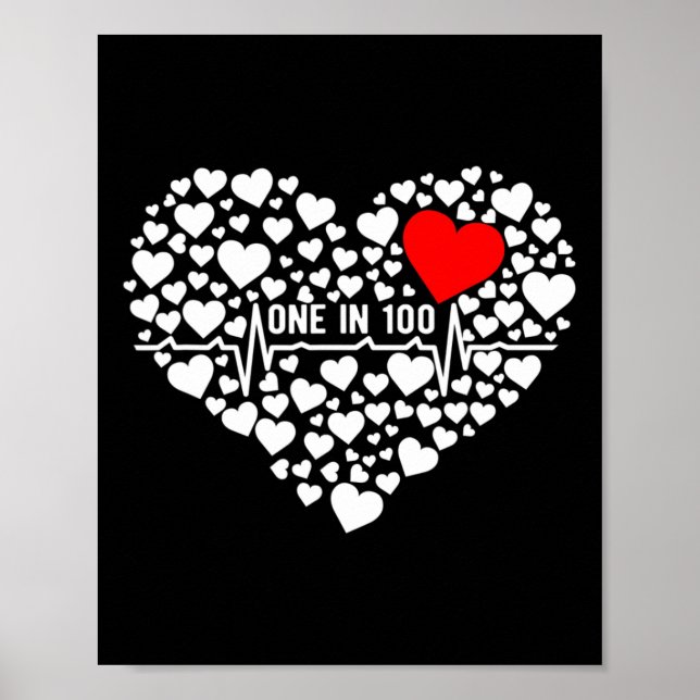 Hos 100 Chd Warrior Congenital Heart Disease Aware Poster (Framsidan)